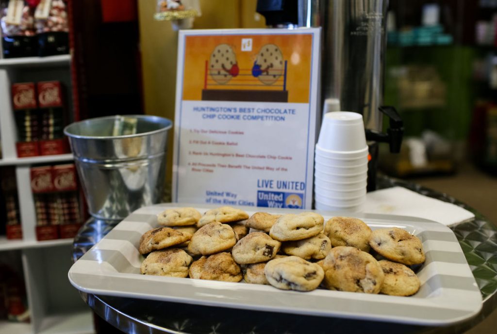 Several local businesses compete for the honor of service Huntington's Best Chocolate Chip Cookie, all to raise money for United Way of the River Cities.